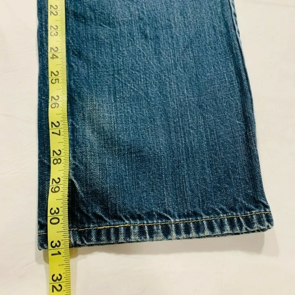 Levi's 505 Straight Fit Jeans Distressed Faded Whisker Red Tab Dark W31xL32 NWOT